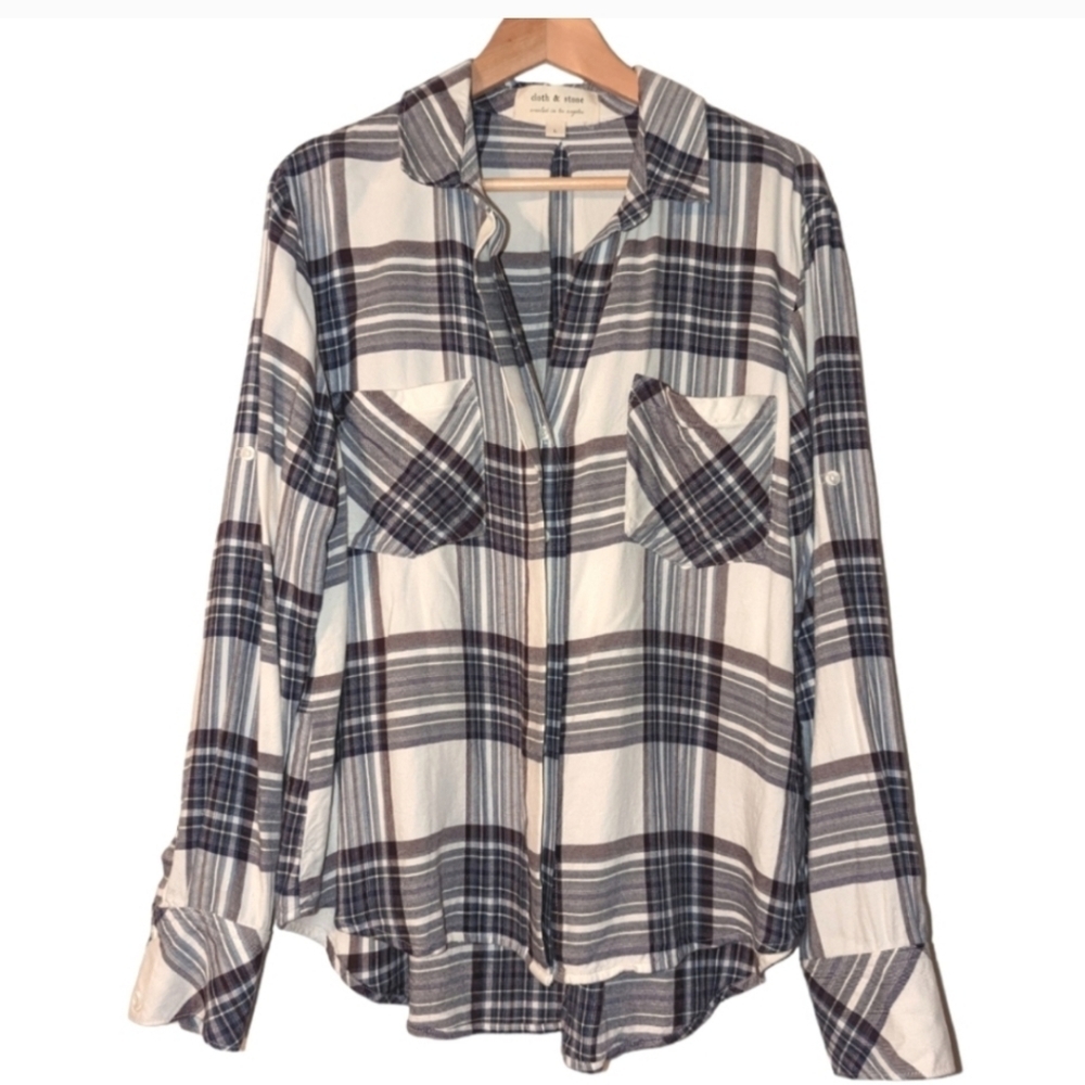 Cloth & Stone Plaid Button Down - Picture 1 of 14